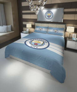 3d Manchester City Fc Logo Soccer Duvet Cover Bedding Set For Fans