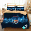 3d Nba Oklahoma City Thunder Logo Basketball Bedding Set (duvet Cover & Pillow Cases)