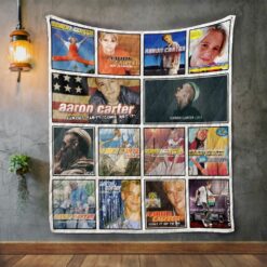 Aaron Carter Album Covers Quilt Blanket