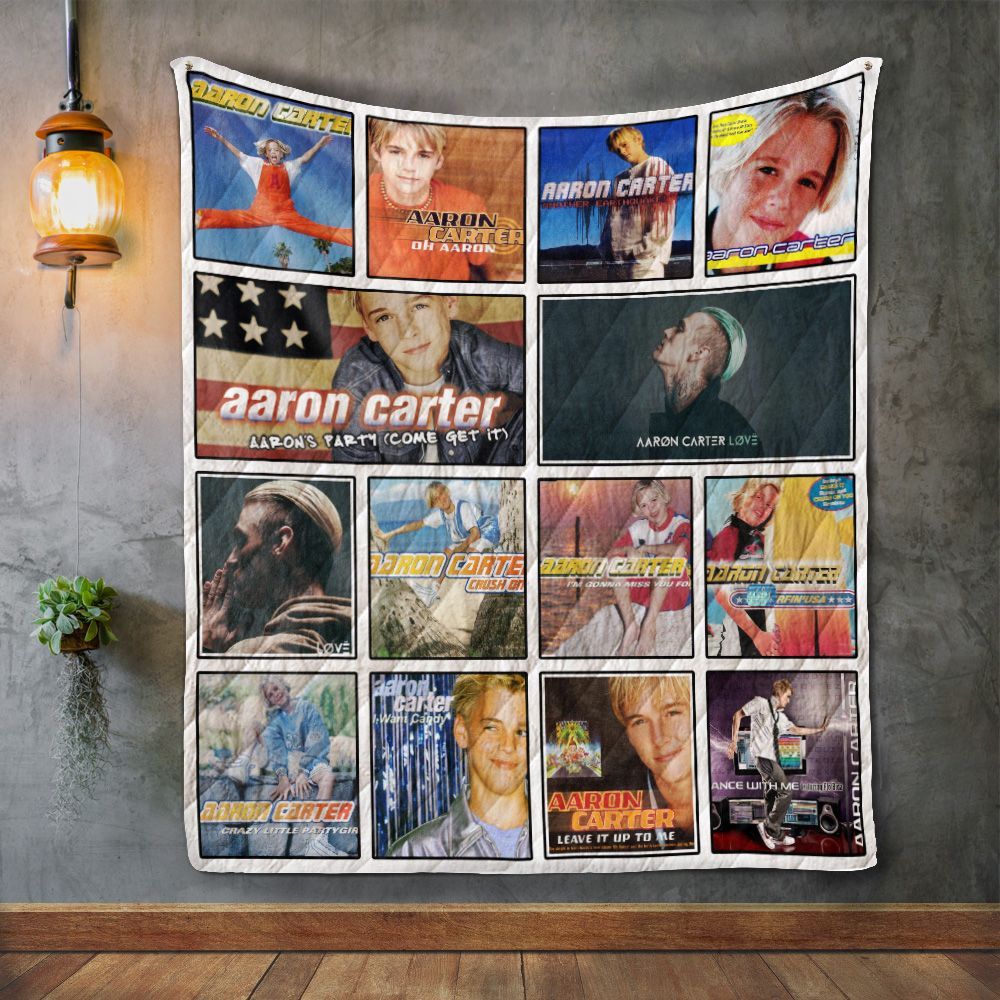 Aaron Carter Album Covers Quilt Blanket