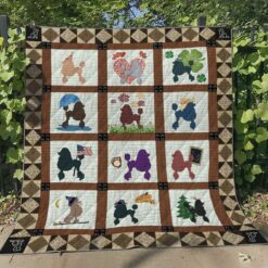 Active Poodle Quilt Blanket Great Customized Blanket Gifts For Birthday Christmas Thanksgiving