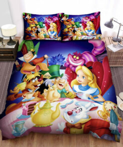 Alice In Wonderland Main Characters Key Art Bed Sheets Spread Duvet Cover Bedding Sets