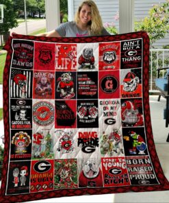 All Quotes Georgia Bulldogs Quilt Blanket