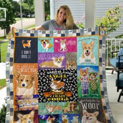 Asked God For An Angel He Sent Me Crazy Corgi Quilt Blanket Great Customized Blanket Gifts For Birthday Christmas Thanksgiving