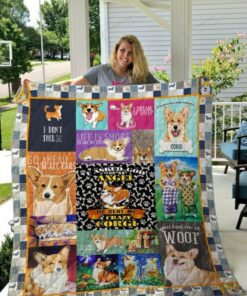 Asked God For An Angel He Sent Me Crazy Corgi Quilt Blanket Great Customized Blanket Gifts For Birthday Christmas Thanksgiving
