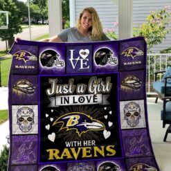 Baltimore Ravens Girl Quilt Blanket 01