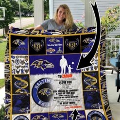 Baltimore Ravens Personalized Name Quilt Blanket