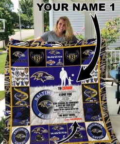 Baltimore Ravens Personalized Name Quilt Blanket