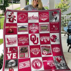 Bc Oklahoma Sooners Quilt Blanket 02