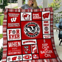 Bc Wisconsin Badgers Quilt Blanket 01