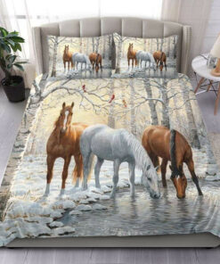 Beautiful Horse In The Winter Bedding Set Bed Sheet Duvet Cover Bedding Sets