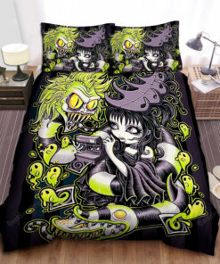 Beetlejuice & Lydia With Sandworm Bed Sheets Duvet Cover Bedding Sets