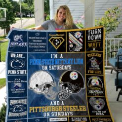 Bl- Penn State Nittany Lions Amp Pittsburgh Steelers Quilt Blanket