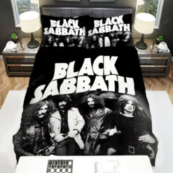 Black Sabbath Members In Black & White Photo Bed Sheets Duvet Cover Bedding Sets