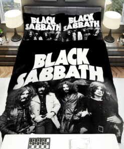 Black Sabbath Members In Black & White Photo Bed Sheets Duvet Cover Bedding Sets