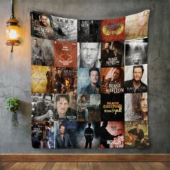 Blake Shelton Style 2 Album Covers Quilt Blanket