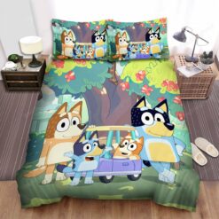 Bluey Animated Series Poster Bed Sheets Spread Duvet Cover Bedding Sets