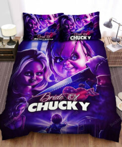 Bride Of Chucky (1998) Movie Poster Fanart Ver 2 Bed Sheets Duvet Cover Bedding Sets