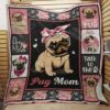 Charming Pug Mom Quilted Blanket Bz12