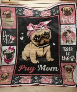 Charming Pug Mom Quilted Blanket Bz12