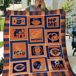 Chicago Bears Quilt Blanket Fan Made