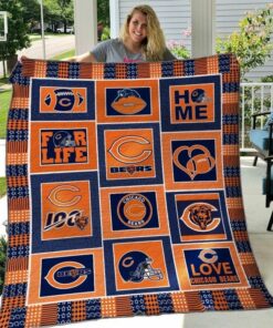 Chicago Bears Quilt Blanket Fan Made