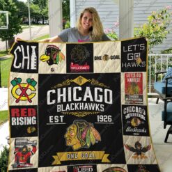Chicago Blackhawks Quilt Blanket Ver 17