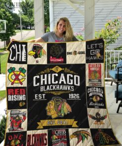 Chicago Blackhawks Quilt Blanket Ver 17