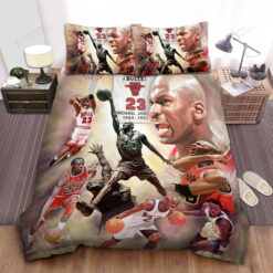 Chicago Bulls Michael Jordan Epic Moments In Career Bed Sheet Duvet Cover Bedding Sets