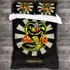 Cobra Kai Duvet Cover Set Cobra Kai Bedding Set Cobra Kai Logo Inspired Bedding Set Karate Kid Dojo Bedding Cobra Kai Fan Gift Hc Cb66