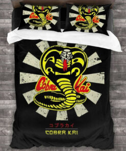 Cobra Kai Duvet Cover Set Cobra Kai Bedding Set Cobra Kai Logo Inspired Bedding Set Karate Kid Dojo Bedding Cobra Kai Fan Gift Hc Cb66