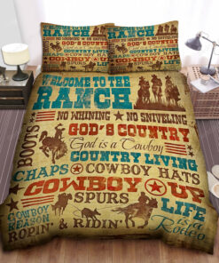 Cowboy Lifestyle Welcome To The Ranch Bed Sheets Duvet Cover Bedding Sets Perfect Gifts For Cowboy Lover Gifts For Birthday Christmas Thanksgiving