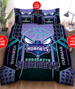 Custom Name Charlotte Hornets Bedding Set Custom Name Charlotte Hornets Duvet Cover Custom Name Charlotte Hornets Nba Comforter Sets Tdv16