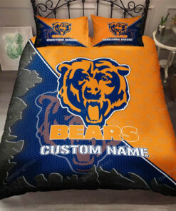 Custom Name Chicago Bears Bedding Set - Custom Name Chicago Bears Duvet Covers - Chicago Bears Nfl Bedding Set - Chicago Bears Nfl Fan Tdvc81