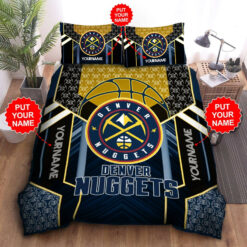 Custom Name Denver Nuggets Bedding Set Custom Name Denver Nuggets Duvet Cover Custom Name Denver Nuggets Nba Fan Comforter Sets Tdv017