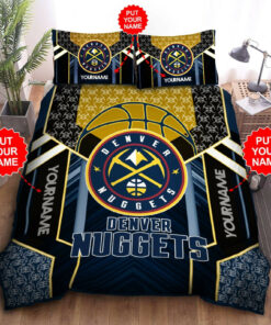 Custom Name Denver Nuggets Bedding Set Custom Name Denver Nuggets Duvet Cover Custom Name Denver Nuggets Nba Fan Comforter Sets Tdv017