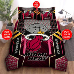 Custom Name Miami Heat Bedding Set Custom Name Miami Heat Duvet Cover Custom Name Miami Heat Comforter Sets Miami Heat Nba Fan Gift Tdv8