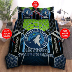 Custom Name Minnesota Timberwolves Bedding Set Custom Name Minnesota Timberwolves Duvet Cover Minnesota Timberwolves Comforter Sets Tdv15