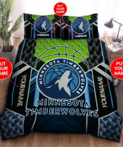 Custom Name Minnesota Timberwolves Bedding Set Custom Name Minnesota Timberwolves Duvet Cover Minnesota Timberwolves Comforter Sets Tdv15