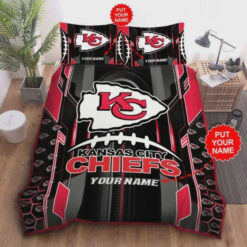 Customize Name Kansas City Chiefs Nfl Football Team Bedding Set Duvet Cover Pillowcases