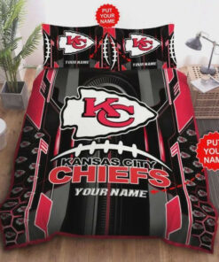 Customize Name Kansas City Chiefs Nfl Football Team Bedding Set Duvet Cover Pillowcases