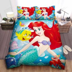 Disney Princess Ariel Surrounded By Her Friends Bed Sheet Duvet Cover Bedding Sets