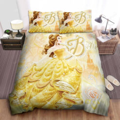 Disney Princess Belle With Sparkle Jewelries Bed Sheet Duvet Cover Bedding Sets