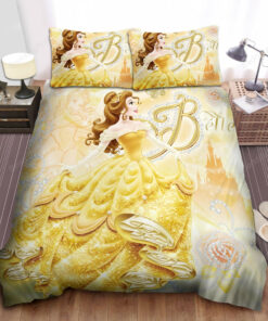 Disney Princess Belle With Sparkle Jewelries Bed Sheet Duvet Cover Bedding Sets
