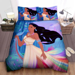 Disney Princess Pocahontas In Rainbow Dress Bed Sheet Spread Comforter Duvet Cover Bedding Sets