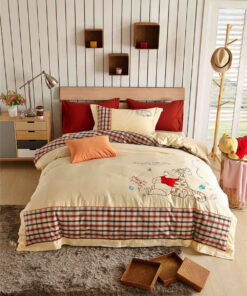 Disney-winnie-the-pooh-plaid-bedding-set Duvet Cover Pillow Cases
