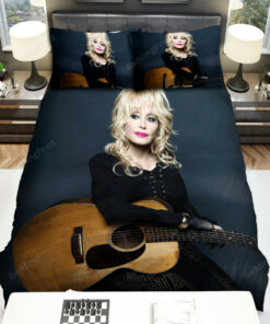 Dolly Parton With Guitar Bed Sheets Spread Duvet Cover Bedding Sets