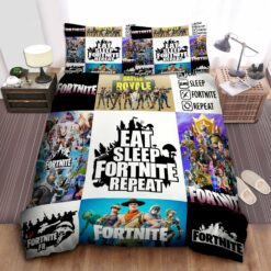 Eat Sleep Fortnite Repeat Bedding Set For Fans Duvet Cover Pillow Cases