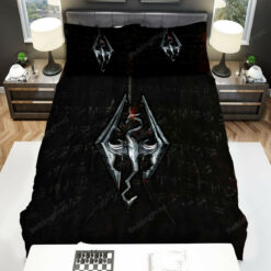 Elder Scrolls Skyrim Logo Bed Sheets Duvet Cover Bedding Sets