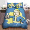 Fallout, Vector Of The Vault Boy Bed Sheets Duvet Cover Bedding Sets